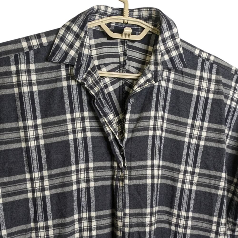 Hatch Maternity Tunic Top P Petite One Size Flannel Plaid Button Down Cozy